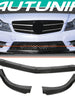 3pcs Carbon Look Front Splitter Lip For Mercedes W204 C250 C300 AMG Bumper 2012-2014