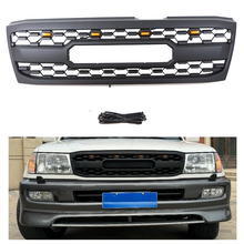 Black Front Bumper Upper Grille w/ LED Light Fit For 1998-2006 Toyota Land Crusier LC100
