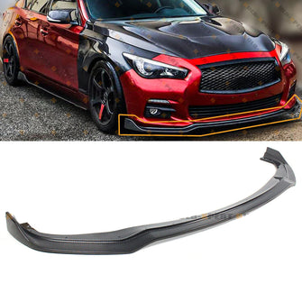 Carbon Fiber Front Bumper Lip Splitter Kit for Infiniti Q50 Base Premium 2014-2017