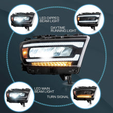 Full LED Headlights For Dodge Ram 1500 2019-2024 w/Dynamic Animation