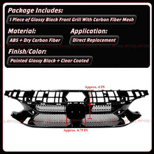For 2023-2025 Honda Civic Type-R FL5 V Style Front Grill Grille W/ Full Carbon Fiber Mesh