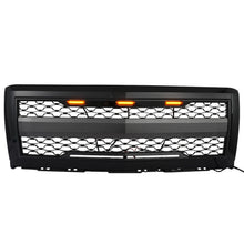 Gloss Black Front Bumper Hood Upper Grille w/Light For 2014-2015 Chevy Silverado 1500