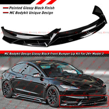 For 2024-2025 Tesla Model 3 Highland MC Design Gloss Black Front Bumper Lip Splitter