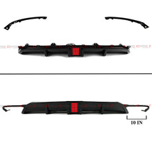 For 2022-2025 Honda Civic Hatchback Gloss Black LED Rear Diffuser + Smoked Bumper Light