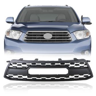 Grille Middle Grids Front Bumper Matt Black for Toyota Highlander 09-11