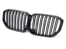 For 2019-2023 BMW X5 G05 Gloss Black Front Grille w/ LED Lights Dual Slat Kidney Grille