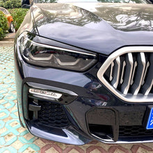 Headlight Eyelid Eyebrow Trim For BMW X5 G05 X6 G06 2019-2023 Carbon Look / Glossy Black