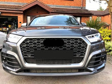 Fits 2018-2020 Audi Q5 SQ5 Front Bumper Grille Mesh Grille ( Black Honeycomb + Chrome Frame)