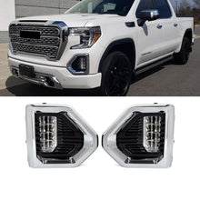 LED Fog Lights Lamp W/Chrome Bezels For GMC Sierra 1500 Denali 2019-2022