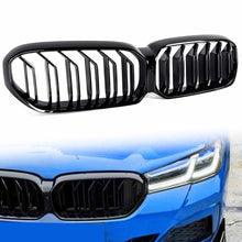 Dual Slat Gloss Black Front Kidney Grille For BMW 5 Series G30 LCI 2021-2023
