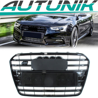 Black Front Grill for Audi A5 B8.5 S5 8T 2013-2016 fg288