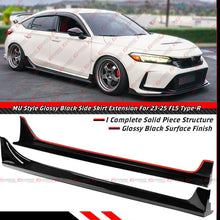 For 2023-2026 Honda Civic Type-R FL5 MU Style Gloss Black Side Skirt Extension