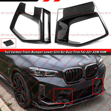 For 2022-2025 BMW X3M X4M Full Carbon Fiber Front Bumper Lower Air Duct Trim Covers
