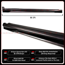 For 2018-2024 Toyota Camry CTM Predawn Gray Mica Black 2-Toned Side Skirt Extension