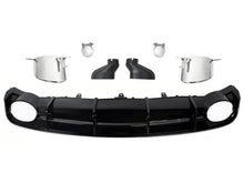 Gloss Black Rear Diffuser + Silver Exhaust Tips for Audi A6 C7.5 S-Line 2016–2018