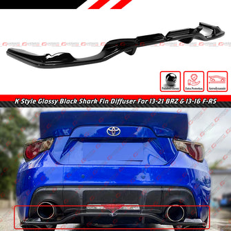 For 2013-2016 Scion FR-S & 2013-2021 Subaru BRZ K Style Gloss Black Rear Bumper Diffuser