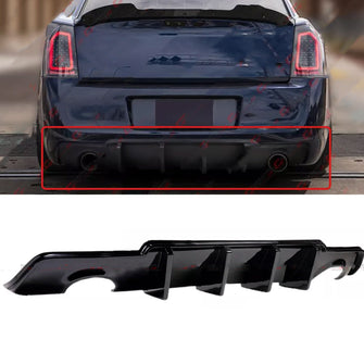 For 2012-2014 Chrysler 300 300s Ampp Gloss Black Shark Fin Rear Bumper Diffuser