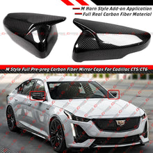 For 2014-2025 Cadillac CT5 CT6 CTS Full Carbon Fiber M Style Side Mirror Covers Caps Stick-On