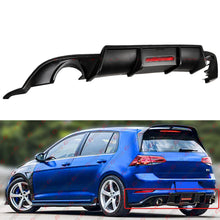 For 2018-2021 VW Golf GTI MK7.5 V Style Matte Black Rear Bumper LED Shark Fin Diffuser