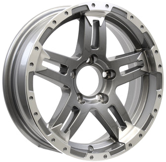 14X5.5 Aluminum Trailer Wheel Rim 5 Lug 4.5 Center Turismo Gun Metal Rim