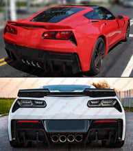 For 2014-2019 Corvette C7 Z06 STG 3 Big Fin Matt Black Rear Bumper Diffuser Kit