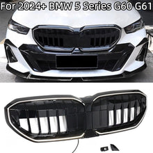 For 2024-2026 BMW 5 Series G60 Front LED Grille Bumper Upper Grill Radiator Gloss Black