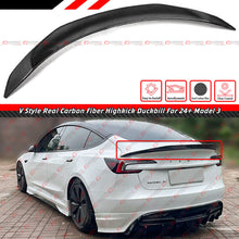 For 2024-2025 Tesla Model 3 Highland Carbon Fiber Rear Trunk Spoiler Wing