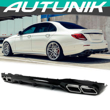 Black Rear Diffuser & Chrome Exhaust Tips for Mercedes W213 S213 AMG Bumper 2017-2020