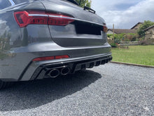 S6 Style Rear Diffuser w/ Black Exhaust Tips for 2019-2025 Audi A6 C8 S-line S6 di92