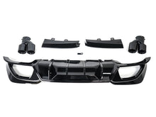 For 2019-2022 BMW G20 M340i Gloss Black Rear Diffuser w/ Exhaust Tips Pair