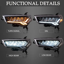 LED Headlight Assembly w/ Sequential Indicators For 2014-2021 Toyota 4Runner