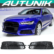 Black Fog Light Cover Grill for AUDI A6 C7.5 S-line S6 2016-2018