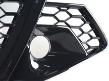 Gloss Black Front Bumper Fog Light Cover Grille For Audi A4 B9 S-LINE S4 2020-2025