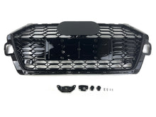 RS4 Style Honeycomb Black Front Grille for 2020-2024 Audi A4 B9 Sline S4