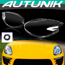 Left+Right Headlight Lens Cover Shell for Porsche Macan 2015–2018 Headlamp Shade