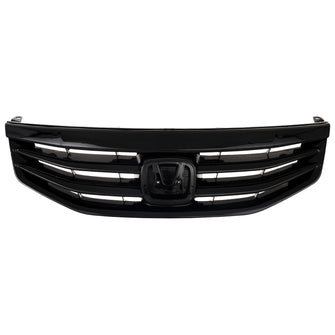 For 2011 2012 Honda Accord Gloss Black Front Bumper Upper Grille Mesh Grill