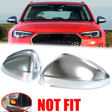 Matte Chrome Mirror Cover Caps Replace for AUDI A4 B9 S4 A5 S5 RS5 2017-2025 WITHOUT Assist Light