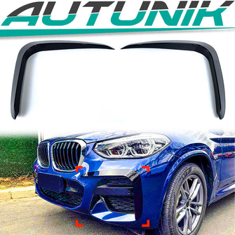 Gloss Black Front Bumper Side Air Vent Trim For BMW X3 X4 G01 G02 19-21 M Sport