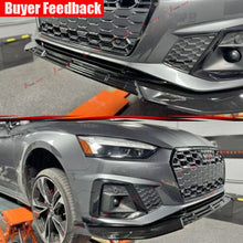 Gloss Black Front Bumper Lip Spoiler Splitter For Audi A5 S-line Sportback 2021-2024