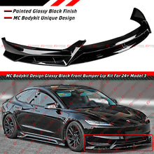 For 2024-2025 Tesla Model 3 Highland MC Design Gloss Black Front Bumper Lip Splitter