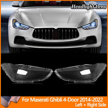 Left + Right Headlamp Clear Lens Cover Pair for Maserati Ghibli 2014-2022 Replacement Shells