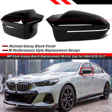 Gloss Black Side Mirror Covers Cap Replacement For 2023–2025 BMW G60 G70 G90 i5 i7 M5