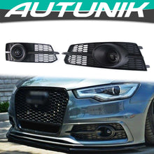Fog Light Cover Grille w/ ACC Caps for AUDI A6 C7.5 S Line S6 2016 2017 2018 fg180
