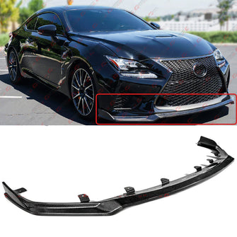 For 2015-2019 Lexus RC F RCF CTM Design Real Carbon Fiber Front Bumper Lip Splitter