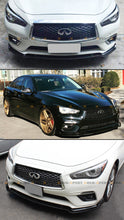 Glossy Black Front Bumper Lip Splitter For 2018-2024 Infiniti Q50 Luxe Base Premium