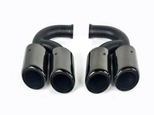 Gloss Black Exhaust Tips Pipes For Porsche 958.1 Cayenne 92A V8 2011-2014 Short Tailpipe