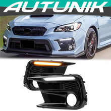 Switchback Sequential LED DRL Fog Light Cover Kit Bezel For Subaru WRX STI 2018-2021