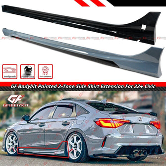 For 2022-2025 Honda Civic GF Bodykit V1 Sonic Gray Black 2 Tone Side Skirt Extension