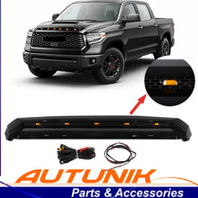 For Toyota Tundra 2014-2021 Front Upper Hood Bulge Molding W/ Lights Gloss Black