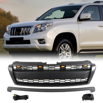 Grille Front Bumper Upper Grill w/ Light for Toyota Land Cruiser Prado 2010-2013